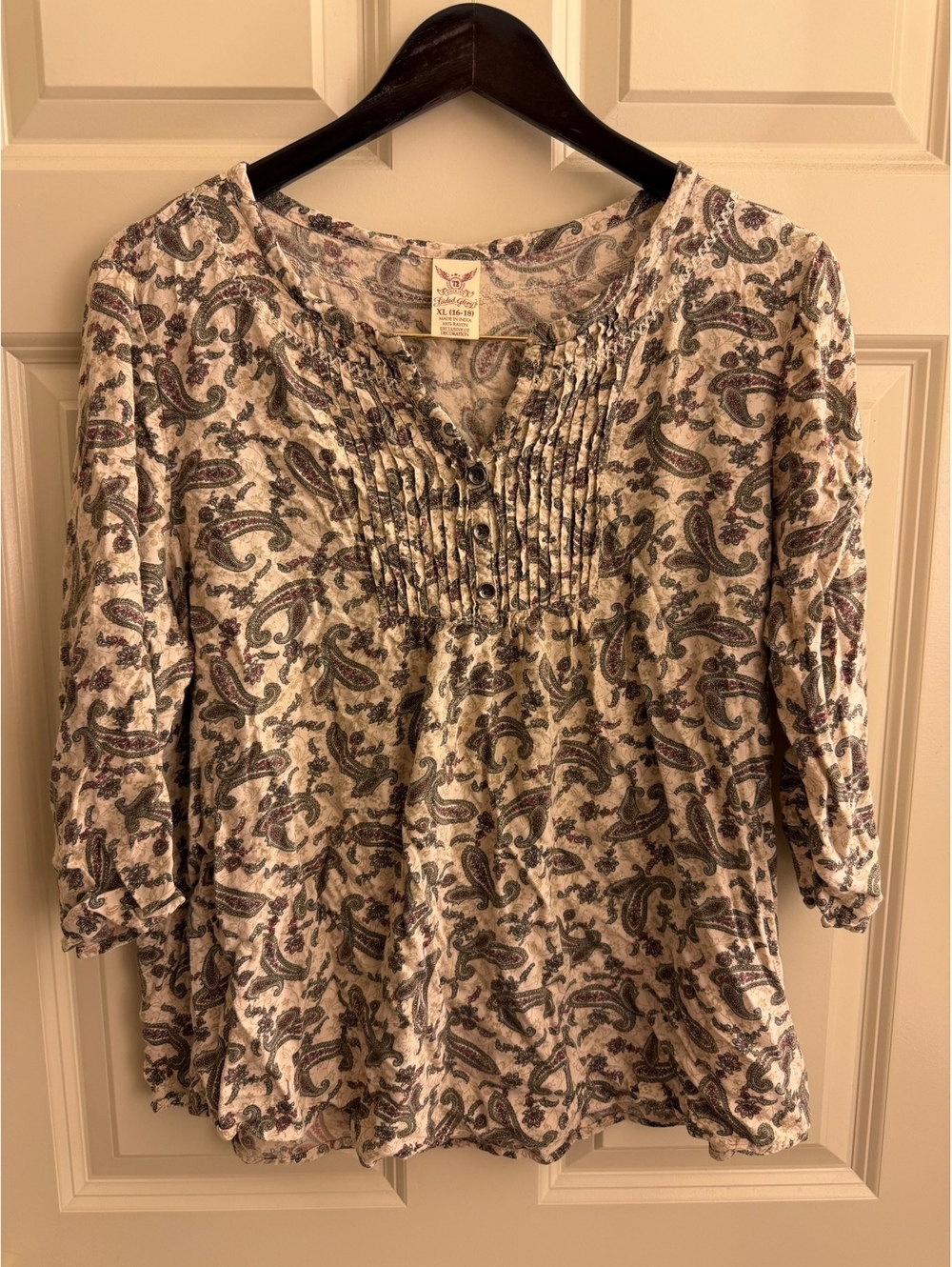 Faded Glory XL (16-18) Women's Rayon Paisley Print Blouse - #1546